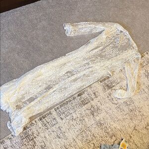 Elegant White Lace Kimono